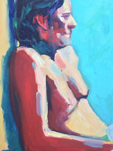 Load image into Gallery viewer, Allaprima Oil Painting portrait, pop art style life painting, male figure, male portrait allaprima painting, gift for him, original art
