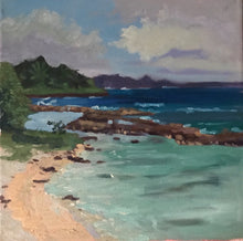 Load image into Gallery viewer, Caribbean Seascape Painting: Original Oil on Canvas, Tropical Beach Art (12x12)
