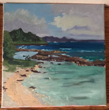 Load image into Gallery viewer, Caribbean Seascape Painting: Original Oil on Canvas, Tropical Beach Art (12x12)

