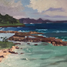 Load image into Gallery viewer, Original Seascape Painting, Oil on Canvas tropical beach painting, figurative art ocean landscape painting on canvas original Caribbean art
