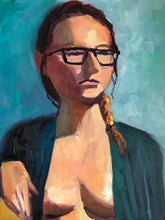 Load image into Gallery viewer, Original Oil Painting: Portrait of a Woman with Glasses (16x20)
