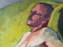 Load image into Gallery viewer, Original Male Portrait Oil Painting: Bright Colors, Allaprima Art (20x24)
