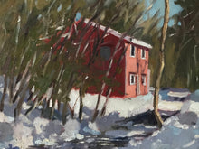 Load image into Gallery viewer, Winter Landscape Oil Painting: New Hampshire Snow Scene, 11x14
