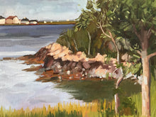 Load image into Gallery viewer, Plein Air Landscape Oil Painting Massachusetts Beach Seascape World's End Original Painting on canvas
