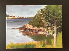 Load image into Gallery viewer, Plein Air Landscape Oil Painting Massachusetts Beach Seascape World's End Original Painting on canvas
