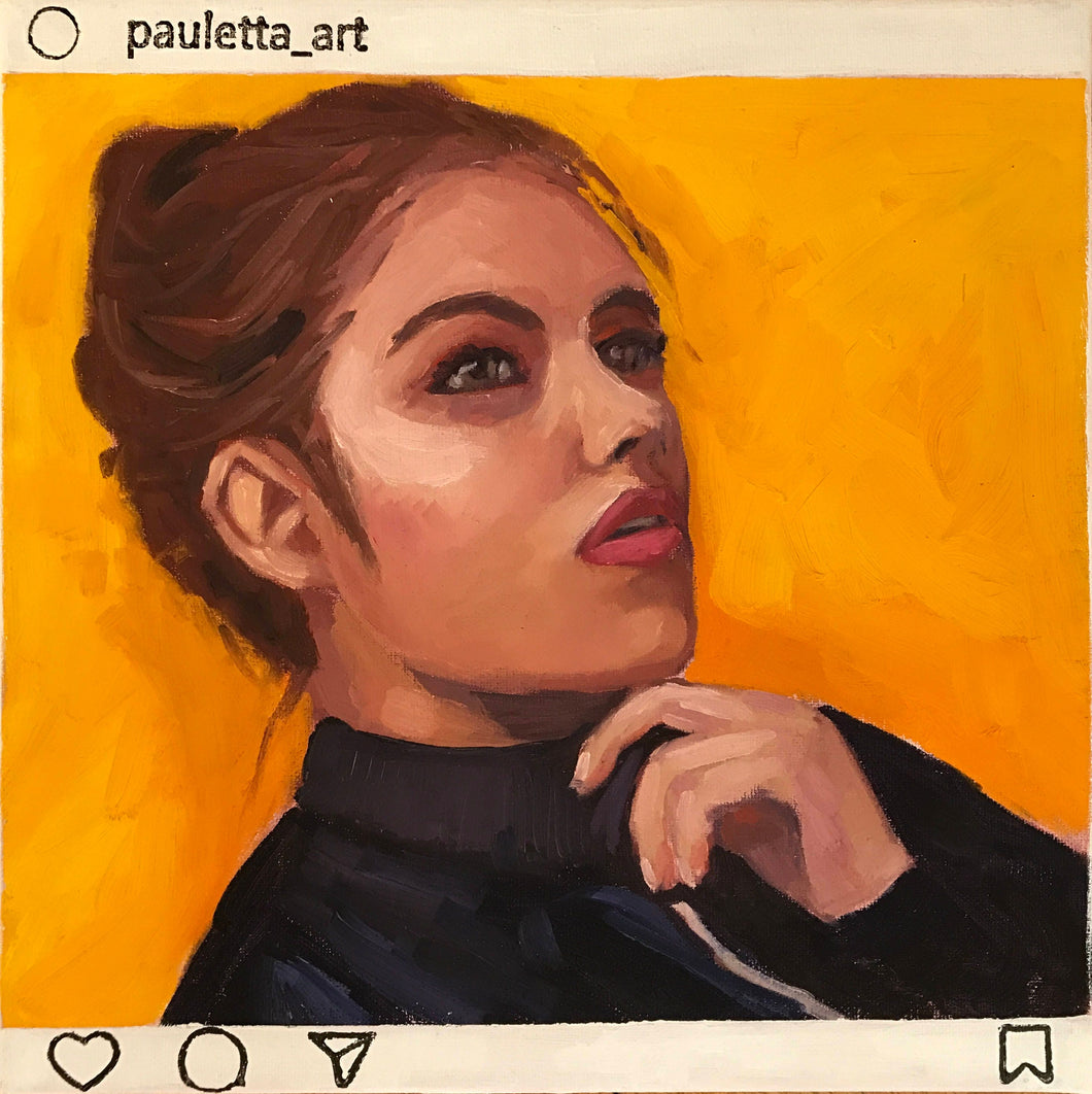 People of Instagram Project Figurative Painting Portrait Allaprima Oil on Canvas Original Art @mafegtz FREE USA SHIPPING