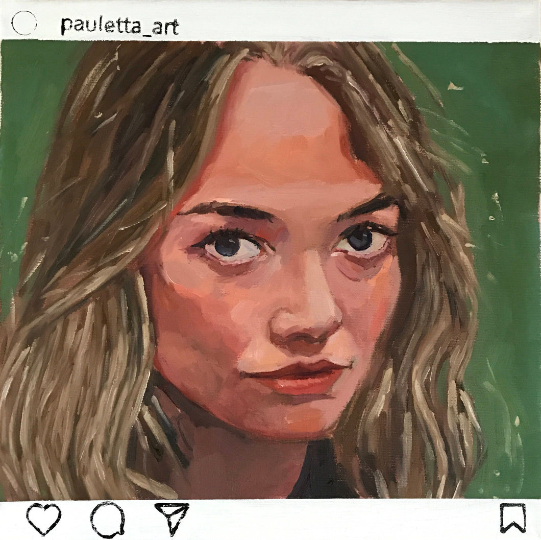 People of Instagram Project Figurative Painting Portrait Allaprima Oil on Canvas Original Art @livypoulin FREE USA SHIPPING