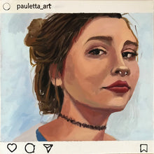 Load image into Gallery viewer, People of Instagram Project Figurative Painting Portrait Allaprima Oil on Canvas Original Art @tata_owl FREE USA SHIPPING
