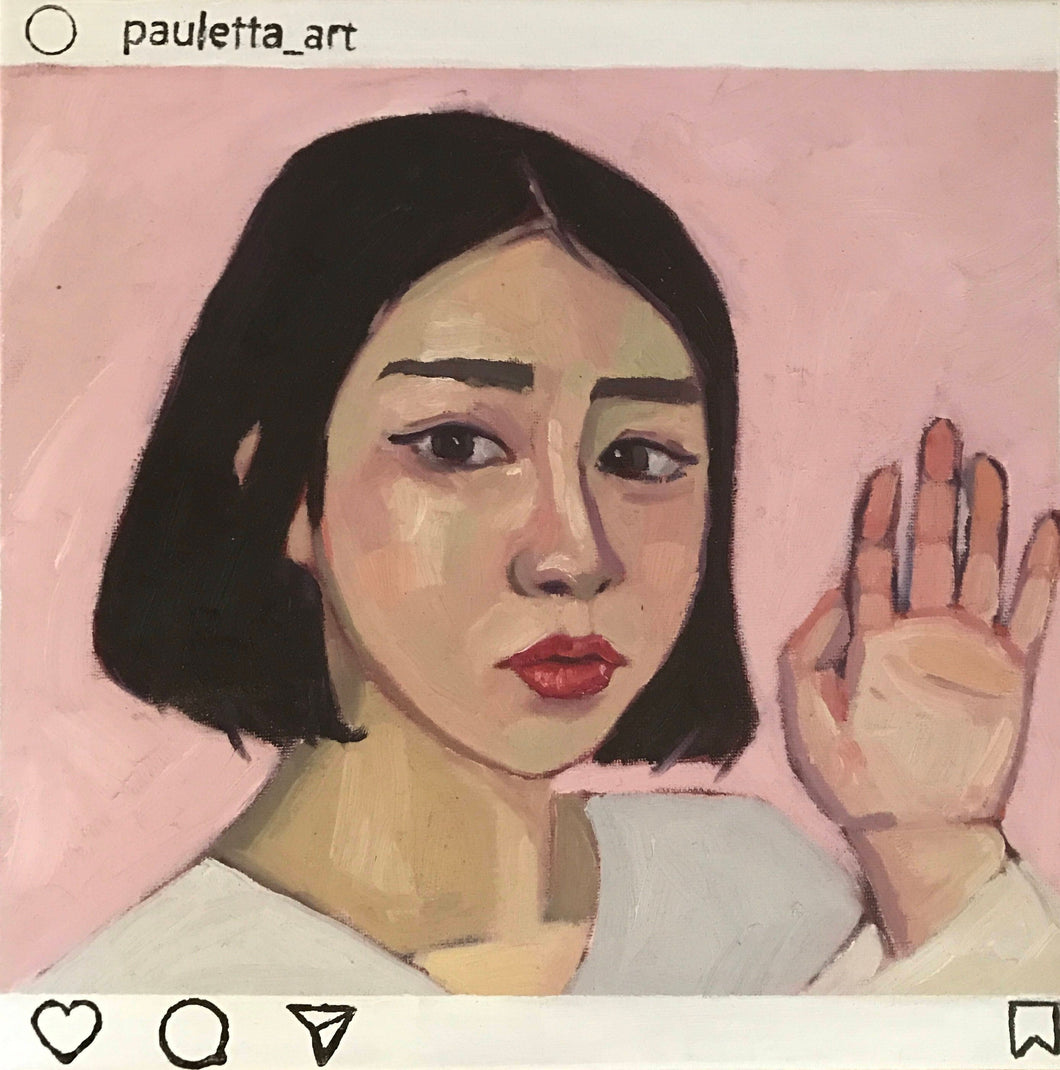 People of Instagram Project Figurative Painting Portrait Allaprima Oil on Canvas Original Art @_gim_na_gyeong FREE USA SHIPPING
