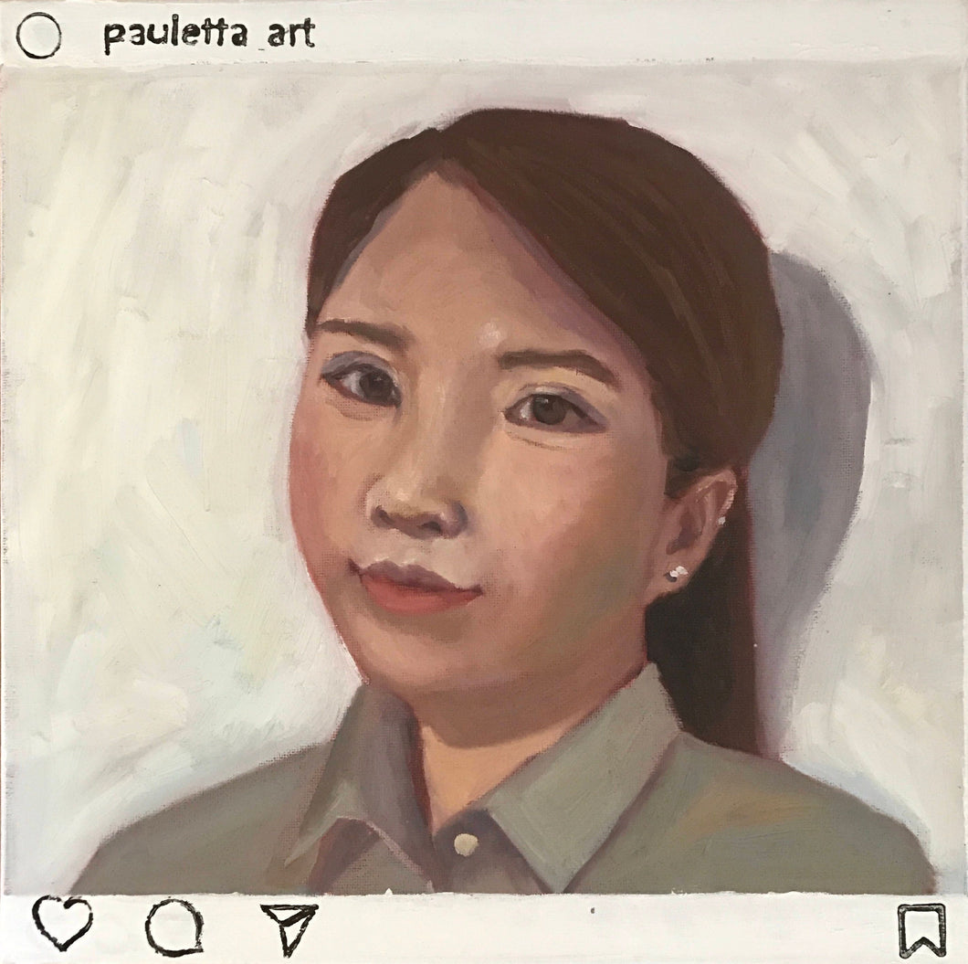 People of Instagram Project Figurative Painting Portrait Allaprima Oil on Canvas Original Art @q___atelier FREE USA SHIPPING