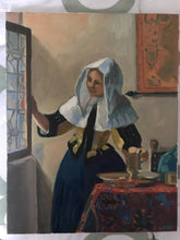 Load image into Gallery viewer, Vermeer Oil Painting reproduction Oil on Canvas Young Woman with a water pitcher figurative art Famous painting Free US Delivery
