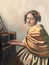 Load image into Gallery viewer, Vermeer Oil Painting reproduction Oil on Canvas Young Woman playing the virginal figurative art Famous painting Free US Delivery
