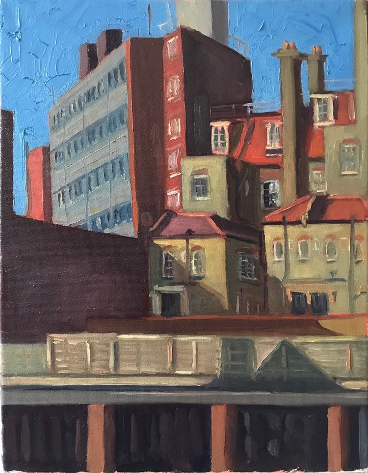 Plein Air London Landscape Painting Finchley Road allaprima original Painting Figurative painting London