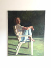 Load image into Gallery viewer, Female Portrait Painting in a Landscape Original Art Impressionist portraiture

