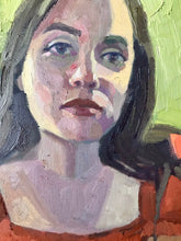 Load image into Gallery viewer, Portrait Painting on Canvas Original Portrait Young Woman Arms crossed. Oil Painting on canvas, figurative art, portraiture.

