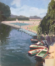 Load image into Gallery viewer, l&#39;isle adam landscape painting Oil on canvas, French landscape, Oise River original art figurative painting
