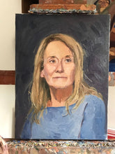 Load image into Gallery viewer, Portrait painting Annie Ernaux original oil painting on canvas french author portraiture female portrait
