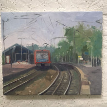 Load image into Gallery viewer, Plein Air Oil Painting Original Art Train station L&#39;isle Adam oil painting on canvas figurative art
