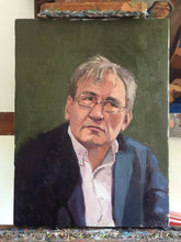 Load image into Gallery viewer, Portrait painting Orhan Pamuk original oil painting on canvas french author portraiture male portrait
