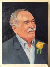 Load image into Gallery viewer, Portrait painting Gabriel Garcia Marquez original oil painting on canvas Colombian author portraiture male portrait
