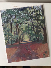 Load image into Gallery viewer, Landscape painting forest in the fall, forêt de l’Isle Adam French landscape painting autumn painting fall forest landscape
