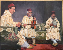 Load image into Gallery viewer, Moroccan musicians painting. Original Oil painting on canvas musique du Maroc
