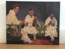Load image into Gallery viewer, Moroccan musicians painting. Original Oil painting on canvas musique du Maroc
