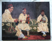 Load image into Gallery viewer, Moroccan musicians painting. Original Oil painting on canvas musique du Maroc
