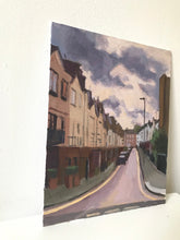 Load image into Gallery viewer, Landscape painting London streets city painting cityscape London Plein Air Painting Oil on Canvas Original London St John woods street
