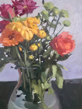 Load image into Gallery viewer, Floral Oil Painting: Colorful Flower Bouquet Still Life, 11x14
