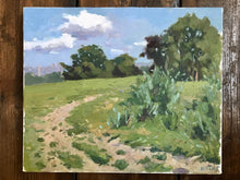 Load image into Gallery viewer, Plein Air Oil Painting Hamsptead Heath art. Oil on canvas, original art, painted on location in London park. Tree branches.
