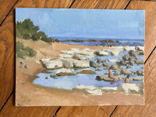 Load image into Gallery viewer, Sicily beach landscape oil painting Montallegro Italy seascape beach original art on panelled canvas
