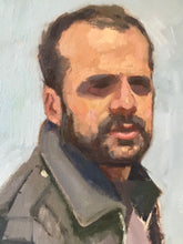 Load image into Gallery viewer, Portrait painting male portrait model Mohammed Ali man allaprima portraiture
