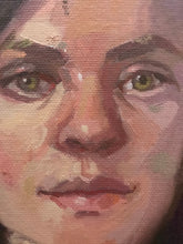 Load image into Gallery viewer, Allaprima portrait painting oil on canvas female portrait figurative art woman face
