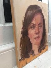 Load image into Gallery viewer, Allaprima portrait painting oil on canvas female portrait figurative art woman face
