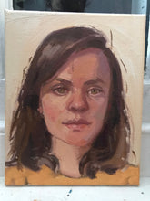 Load image into Gallery viewer, Allaprima portrait painting oil on canvas female portrait figurative art woman face
