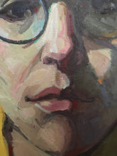 Load image into Gallery viewer, Female self Portrait Painting Zoom meeting Original Art portraiture
