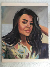 Load image into Gallery viewer, Original Oil Painting: Woman's Selfie Portrait, Figurative Art (16x20)
