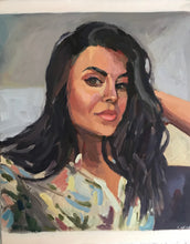 Load image into Gallery viewer, Original Oil Painting: Woman's Selfie Portrait, Figurative Art (16x20)

