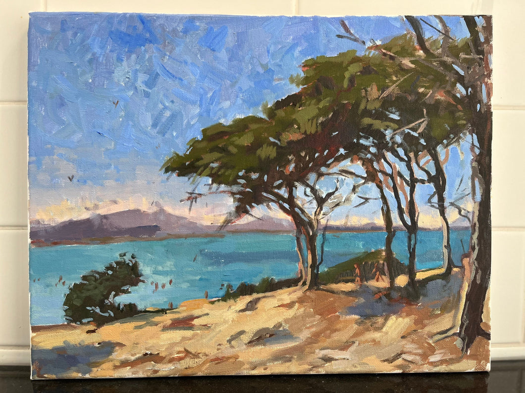 Landscape Sardinia painting Oil painting on canvas Mediterranean Sea Italian art