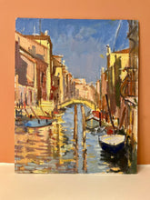 Load image into Gallery viewer, Venice Canals Oil Painting: Original Italian Landscape Art (28x20 cm)
