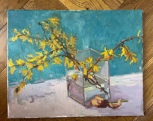 Load image into Gallery viewer, Still Life Floral Painting Oil painting bouquet of yellow flowers colourful oil on canvas flower Original oil painting of yellow flowers
