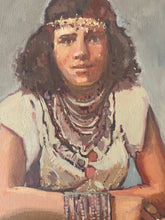 Load image into Gallery viewer, Portrait of an Algerian Jewish woman, Séfarade portrait in traditional white costume wearing headband
