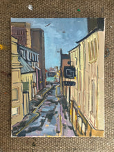 Load image into Gallery viewer, Plein Air Oil Painting Brighton cityscape seaside landscape painting alla prima English beach resort Sussex city rainy day.
