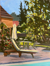 Load image into Gallery viewer, French Countryside Pool Painting: Original Plein Air Oil Artwork
