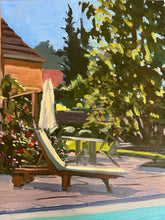 Load image into Gallery viewer, French Countryside Pool Painting: Original Plein Air Oil Artwork
