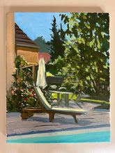 Load image into Gallery viewer, French Countryside Pool Painting: Original Plein Air Oil Artwork
