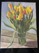 Load image into Gallery viewer, Tulips Still Life Oil Painting: Yellow &amp; Orange Floral Bouquet (11x14)
