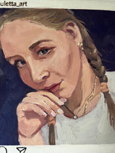 Load image into Gallery viewer, People of Instagram Project Figurative Painting Portrait Allaprima Oil on Canvas Original Art @angelinandreevna FREE USA SHIPPING
