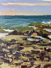 Load image into Gallery viewer, Oil painting Moroccan beach, Rabat painting on panel, cavalier walking
